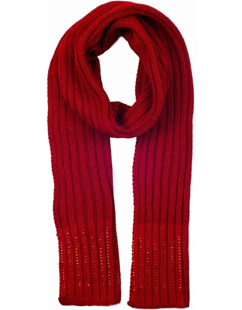 Dents Women's Diamante Knitted Scarf In Berry
