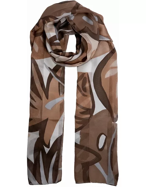Dents Women's Tropical Leaf Print Scarf In Natura