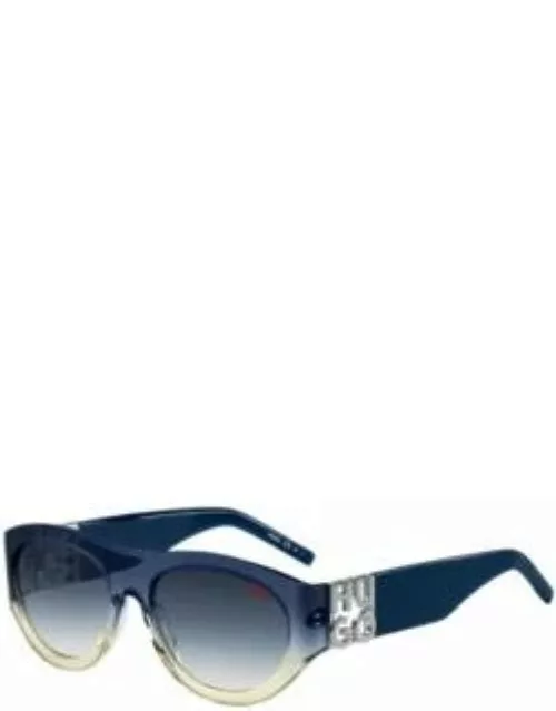 Degrad-acetate sunglasses with stacked logo Men's Eyewear