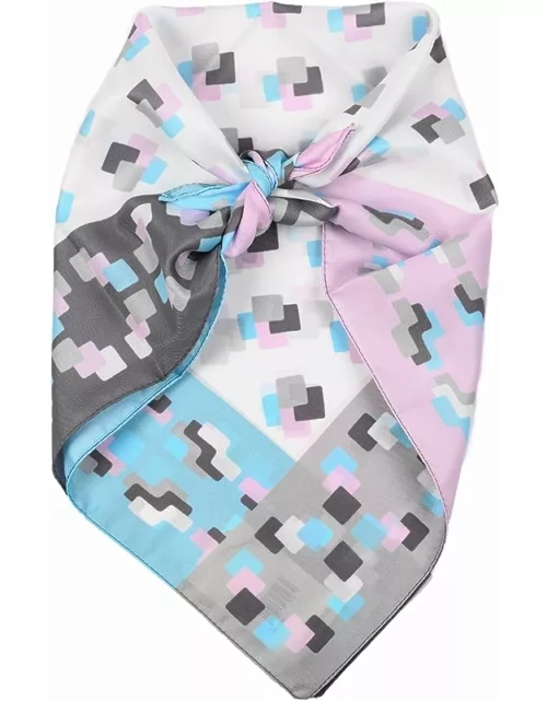 Dents Women's Abstract Cube Print Square Scarf In Sky