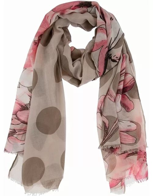 Dents Women's Floral Spot Print Scarf In Pink
