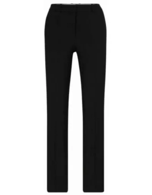 Regular-fit high-rise trousers in virgin wool- Black Women's Formal Pant