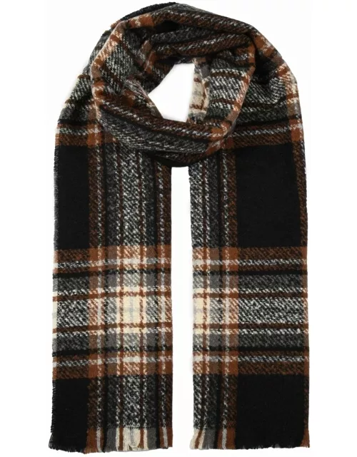 Dents Women'S Large Check Blanket Scarf In Black