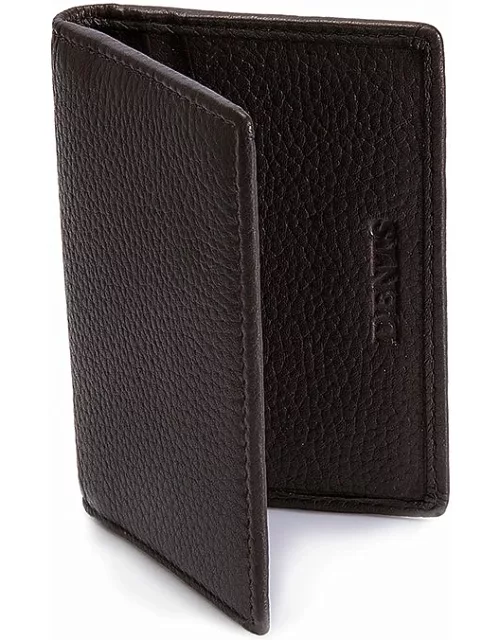 Dents Pebble Grain Leather Card Holder With Rfid Blocking Protection In Chocolate