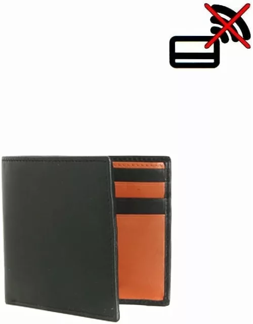 Dents Two Colour Leather Billfold Wallet With Rfid Blocking Protection In Black/high Tan