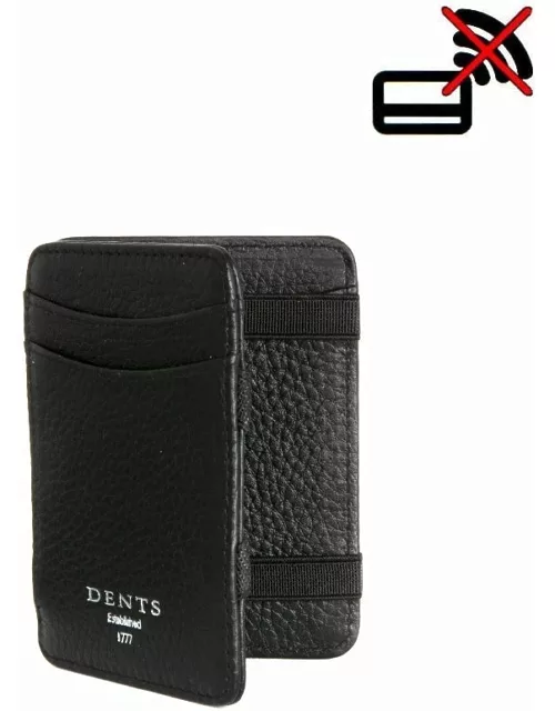 Dents Pebble Grain Leather Magic Wallet With Rfid Blocking Technology In Black/dove Grey