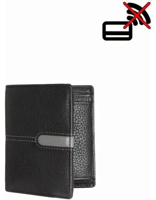 Dents Pebble Grain Leather Wallet With Rfid Blocking Technology In Black/dove Grey