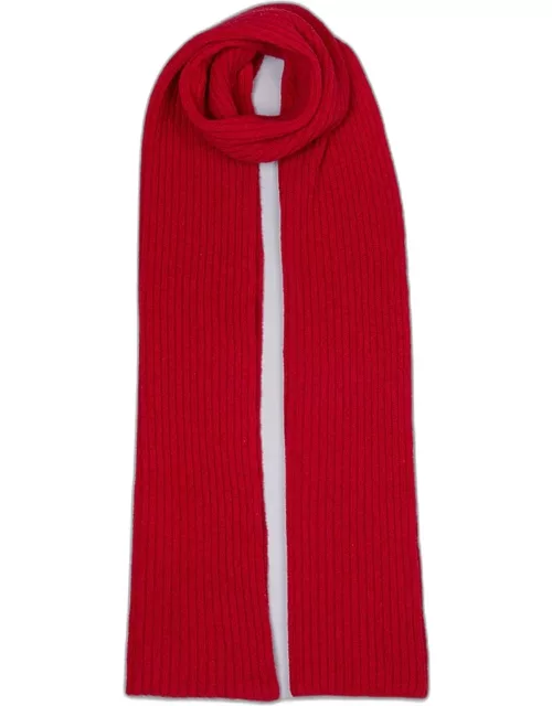 Dents Men's Lambswool Blend Knitted Scarf In Berry