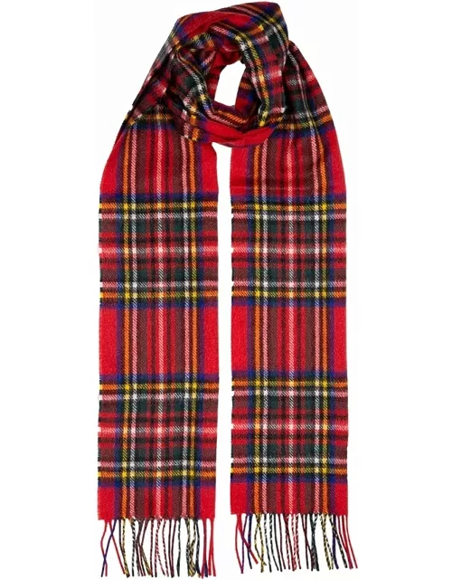 Dents Tartan Cashmere Scarf With Gift Box In Royal Stewart