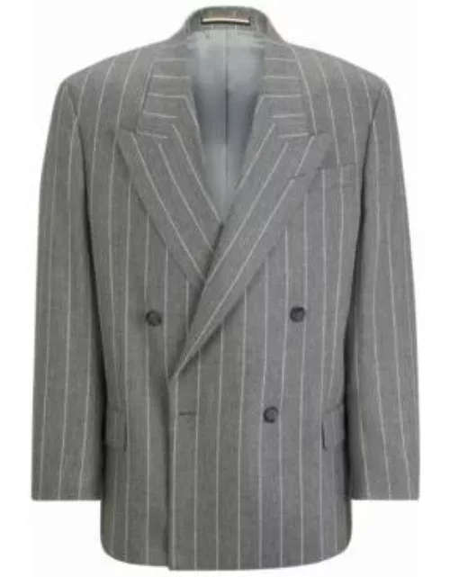 Relaxed-fit all-gender jacket in virgin wool and cashmere- Grey Men's Sport Coat