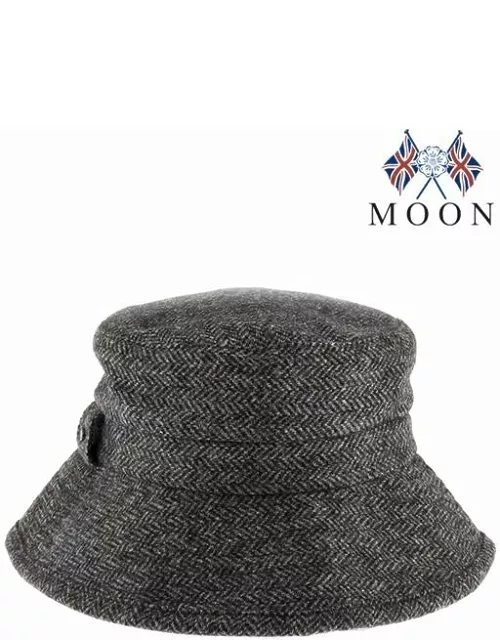 Dents Women's Abraham Moon Herringbone Bucket Hat In Charcoa