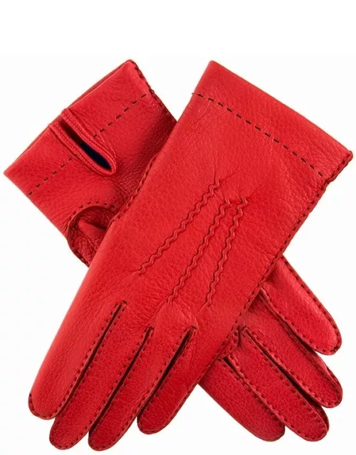 Dents Women's Silk Lined Deerskin Leather Gloves In Berry