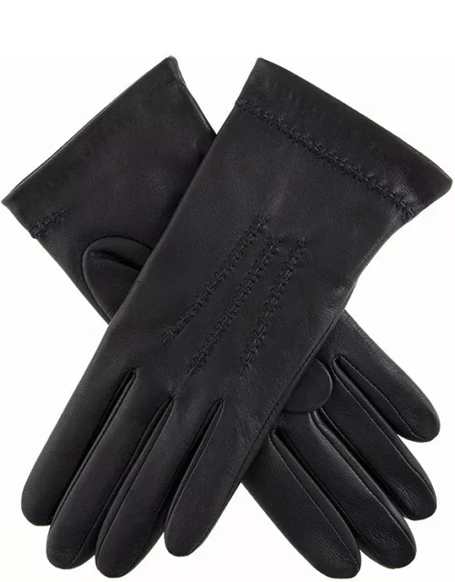 Dents Women's Silk Lined Leather Gloves In Navy