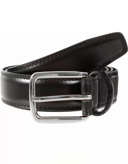 Dents Men's Plain Leather Belt In Black