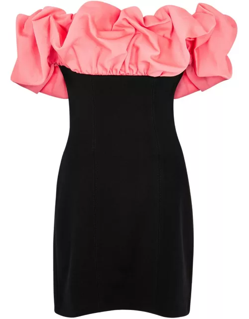 Misha Rosana Ruffled Stretch-crepe Mini Dress - Black - L (UK14 / L)