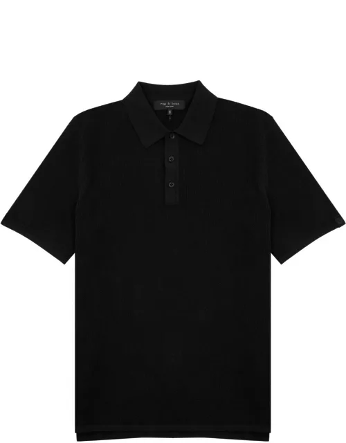 Rag & Bone Harvey Cotton-blend Polo Shirt - Black