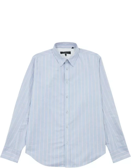 Rag & Bone Engineered Striped Cotton Oxford Shirt - Blue
