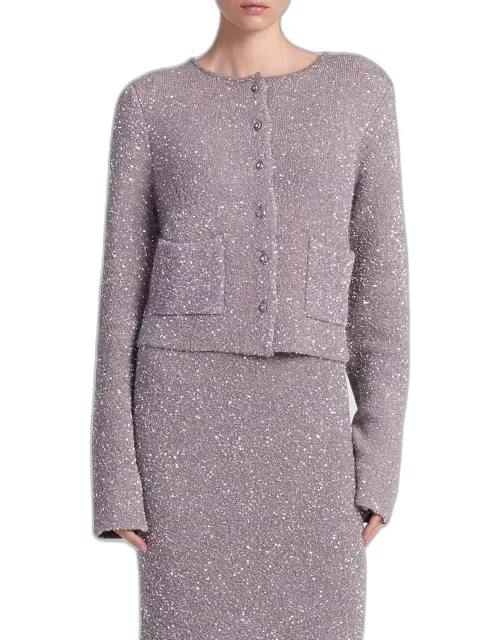 Welles Sparkle Knit Sweater with Button