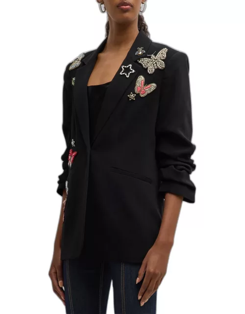 Kylie Butterfly Embellished Blazer Jacket