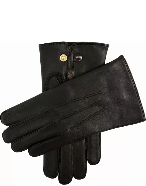Dents Men's Wool Lined Leather Officers Gloves In Black