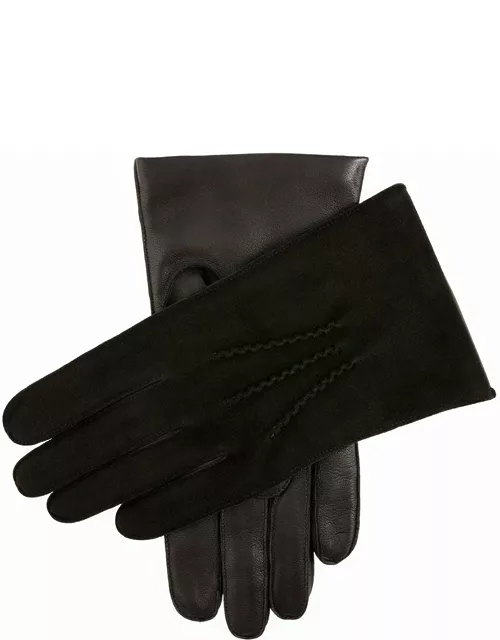Dents Men's Cashmere Lined Suede And Leather Gloves In Black