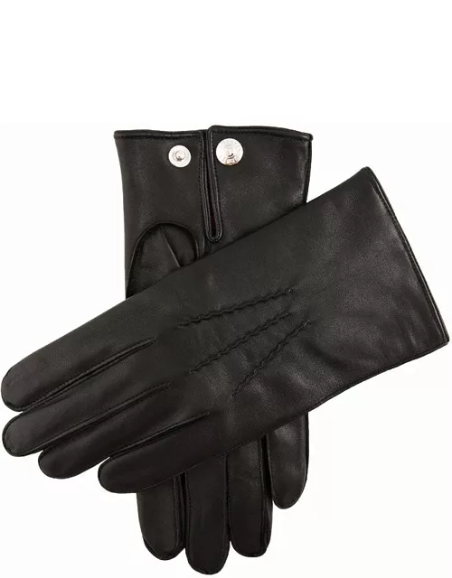 Dents Men's Red Cashmere Lined Leather Gloves In Black