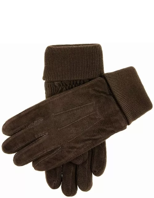 Dents Men's Fleece Lined Suede Gloves In Brown