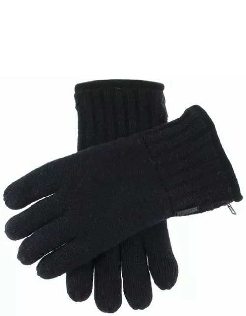 Dents Men's Thinsulate Lined Knitted Gloves With Zip In Black