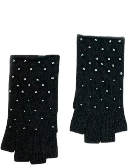 Fingerless Gloves with Scattered Faux Pearl