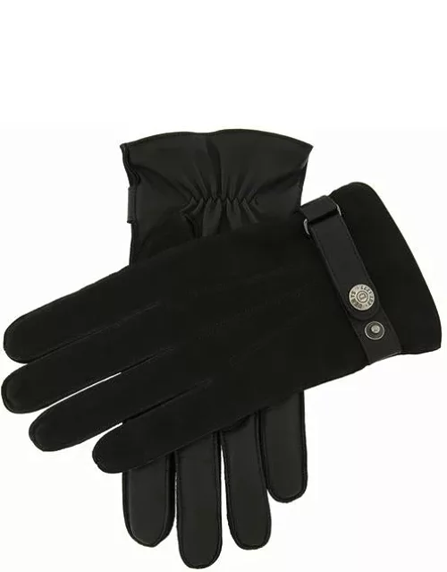 Dents Men's Wool Lined Nubuck & Leather Gloves In Black