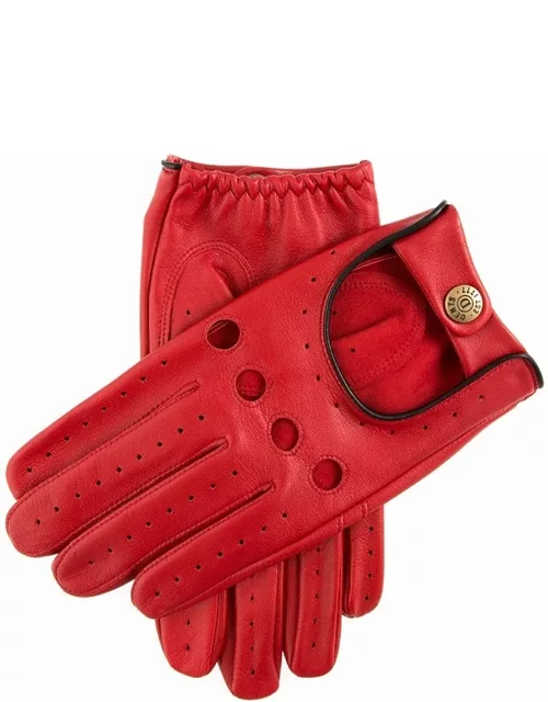Dents Men's Classic Leather Driving Gloves In Berry/black