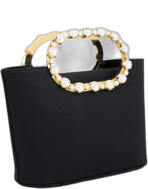 Anita Pearly Satin Top-Handle Bag