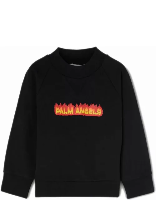 Palm Angels Black Cotton Sweatshirt