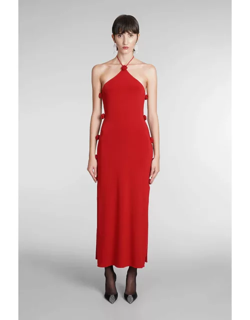 Magda Butrym Dress In Red Polyamide Polyester