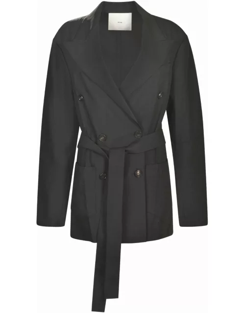Setchu Double-breasted Belted Coat