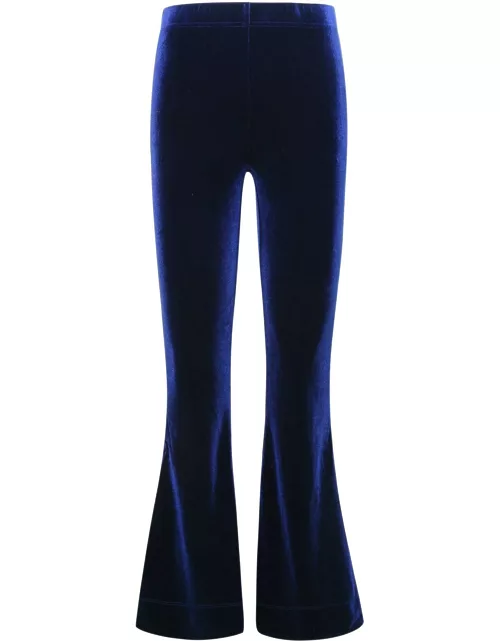 Ganni flared Blue Velvet Jersey Pant