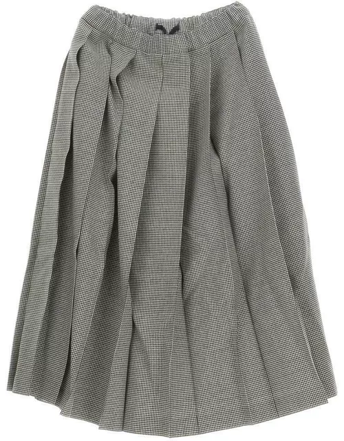 Comme des Garçons Pleated Checked Midi Skirt