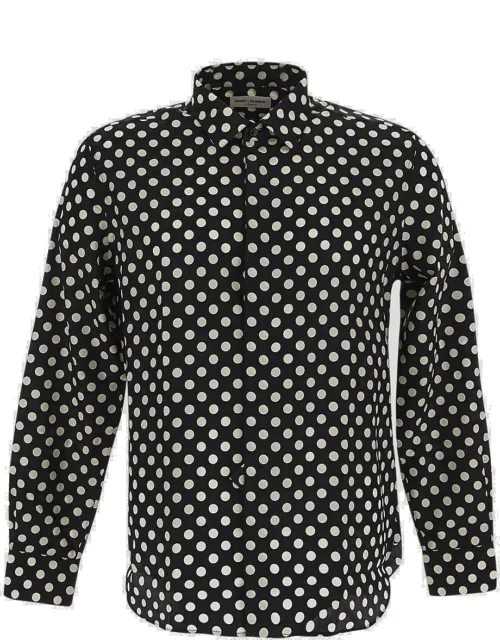 Saint Laurent Polka Dot Printed Buttoned Shirt