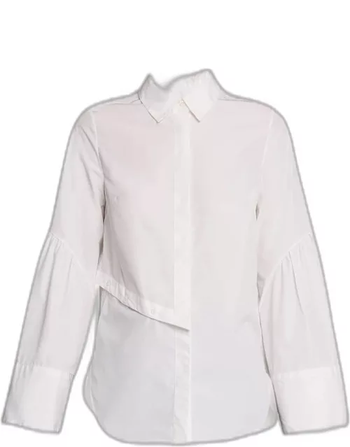 Long-Sleeve Asymmetric Buttoned Shirt