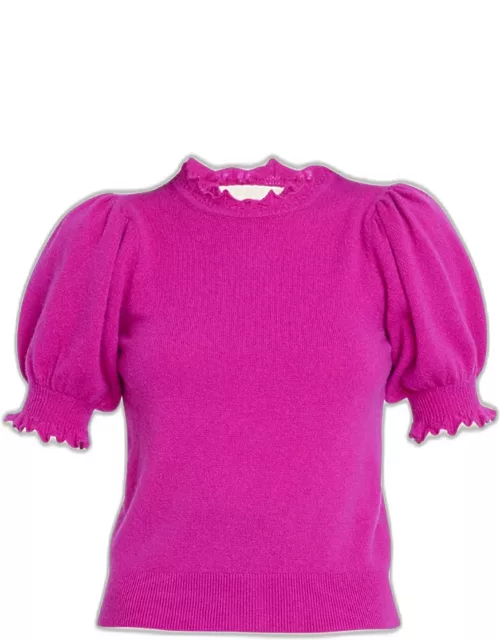 Lotta Cashmere Short-Sleeve Sweater