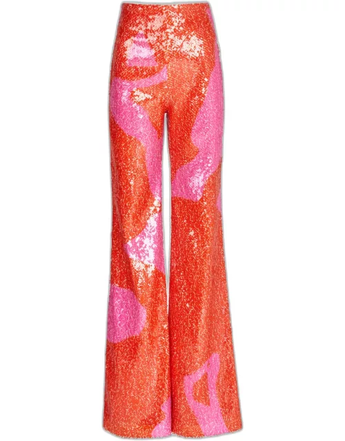 Avellino Sequined Wide-Leg Pant
