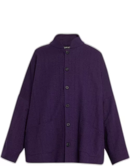 Chinese Imperial Jacket with Chinese Collar (Long Length), Purple