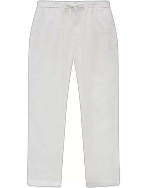 Men's Solid Linen-Cotton Drawstring Pant