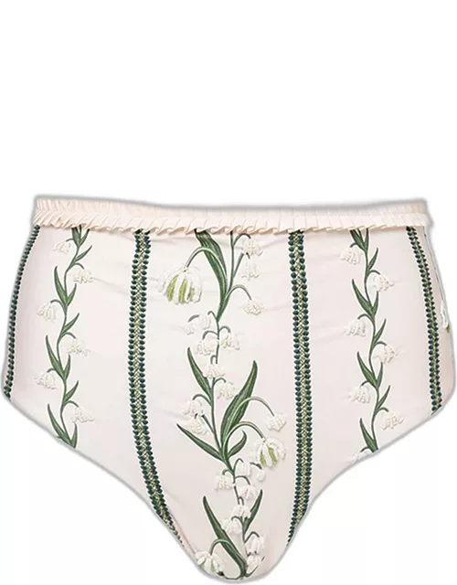 Nopal Perla Embroidered Ruffle Bikini Bottom