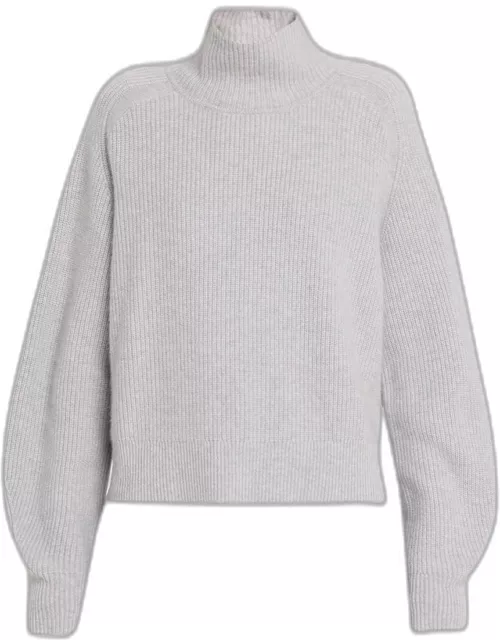 Cashmere Rib Cropped Turtleneck Sweater