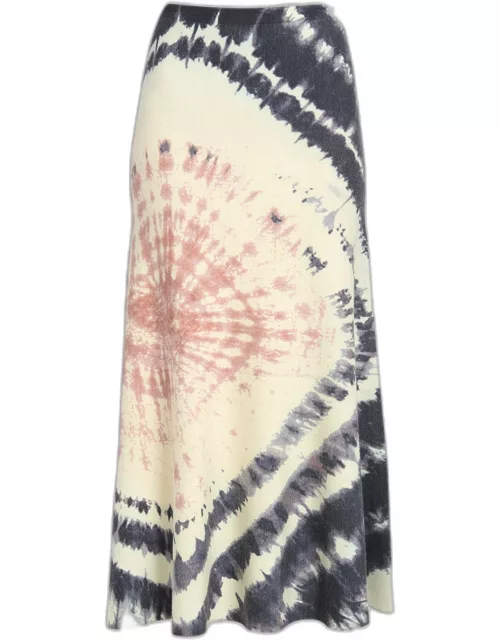 Olive Tie-Dye Cashmere Maxi Skirt