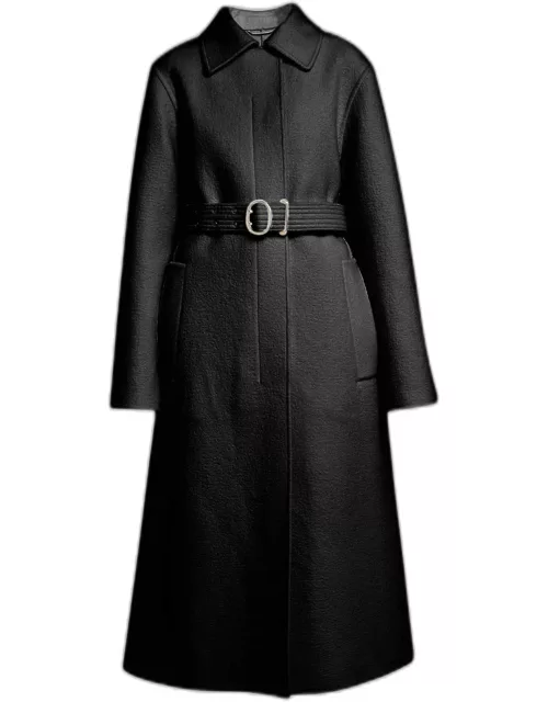 Belted Wool Cashmere Collared Coat