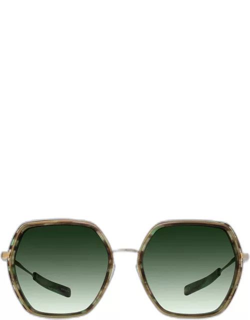 Pickford Green Zyl & Metal Round Sunglasse