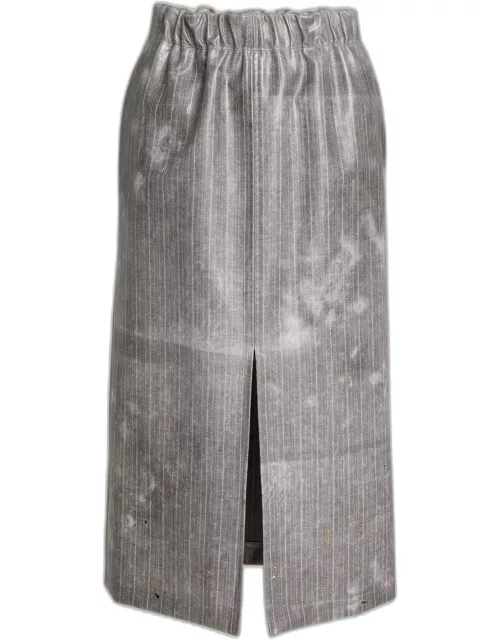 Pinstripe Midi Skirt
