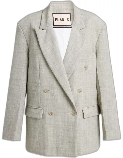 Panama Double-Twisted Wool Blazer Jacket